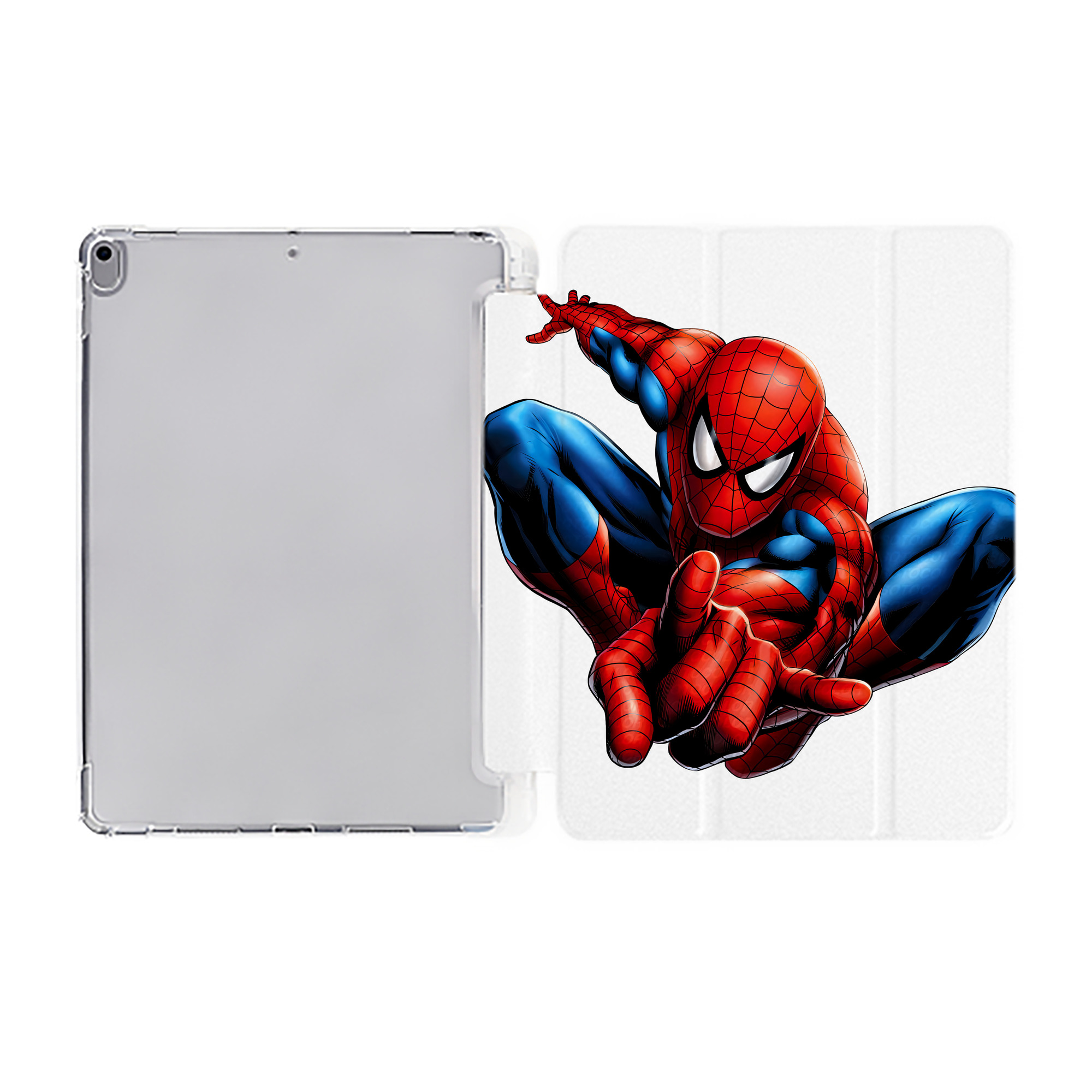 （画像用） Spider Man スパイダーマン IPad ケース ペン収納付き 三つ折りスタンド PUレザー×シリコン 対応機種9.5/10.5/10.9インチ